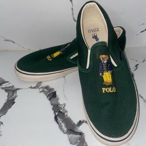 Ralph Lauren Polo Bear Keaton Thompson Slip-On Green Shoes Mens Size 13